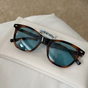 Le Specs Unisex Tortoise Shell Frame with Teal Lenses Sunglasses